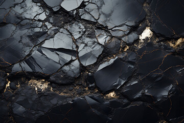 Black marble texture with gold veins. Abstract background and texture for design. ia generative