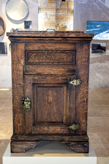 Antique wooden refrigerator in the museum of Turkey