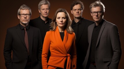 Business team giving pose