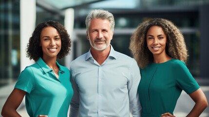 Business team giving pose