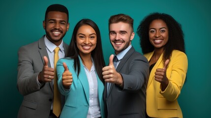 Business team giving pose