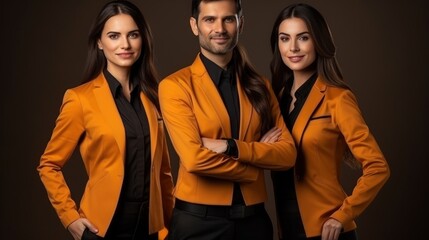 Business team giving pose