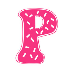 Donut font Letter P 