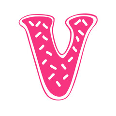 Donut font Letter V