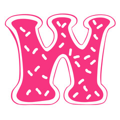 Donut font Letter W