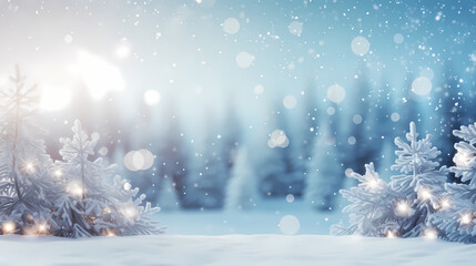 Beautiful winter background image of frosted spruce