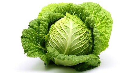 Savoy cabbage isolated on white background. Clipping path included