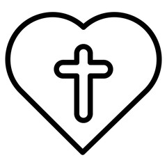 Obraz premium cross and heart line