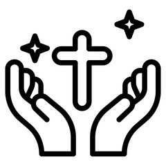 hand with cross line