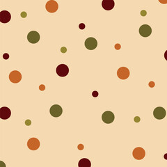 Thanksgiving Seamless pattern. Seamless vector pattern with polka dots, small dots. Polka Dots Seamless Pattern. For website design, desktop wallpaper, kids background, art, decoration or scrapbook.
