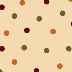 Thanksgiving Seamless pattern. Seamless vector pattern with polka dots, small dots. Polka Dots Seamless Pattern. For website design, desktop wallpaper, kids background, art, decoration or scrapbook.