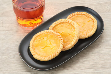 Pie Susu Bali with creamy milk custard topping. Indonesian food
