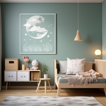 Maquette d'art mural pour chambre d'enfant