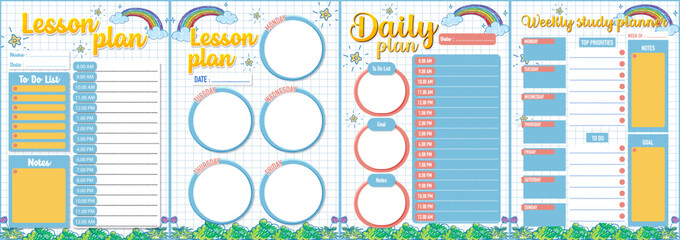Obraz premium Student Lesson Plan and To-Do List Template