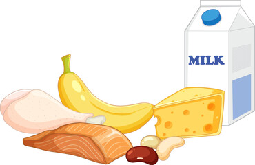 Group of Food Containing Essential Vitamin B