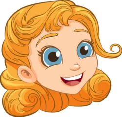 Foto op Plexiglas Smiling Cartoon Girl with Playful Expression © GraphicsRF