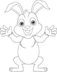 Cheerful Rabbit Cartoon: A Cute and Smiling Illustration