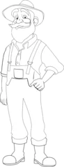 Foto op Plexiglas Old Farmer Man with Beard and Mustache Cartoon Character © GraphicsRF