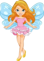 Foto op Plexiglas Beautiful Fairy with Wings: A Vector Cartoon Character © GraphicsRF