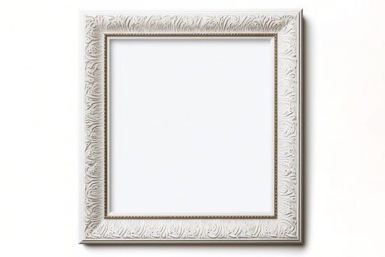 Landscape picture frame with an empty blank canvas for use as a border or home décor, stock photo isolated on a white background