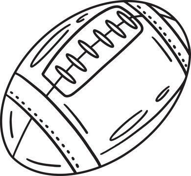 American Football Isolated Coloring Page for Kids