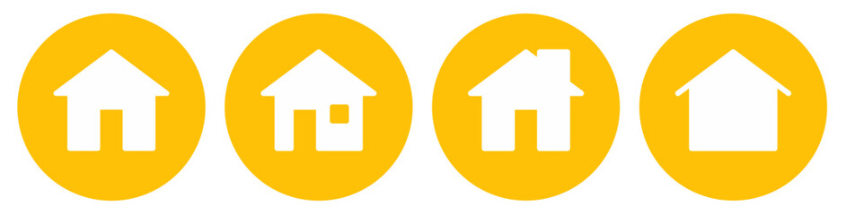 home page icon button on yellow circle background 