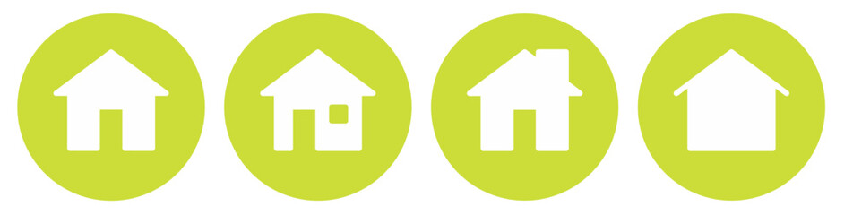 home page icon button on green circle background 