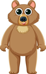 Cute Bear Standing Cartoon Character Illustration