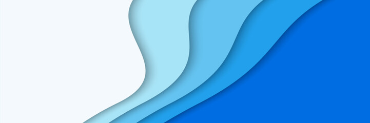 Abstract blue wave background with shadow. Vector illustration