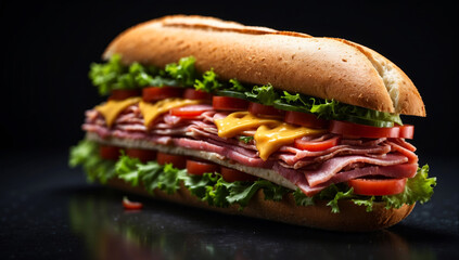 A delicious submarine sandwich