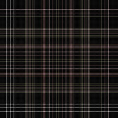  Black plaid pattern seamless vector graphic. Simple windowpane line tartan check. - obrazy, fototapety, plakaty