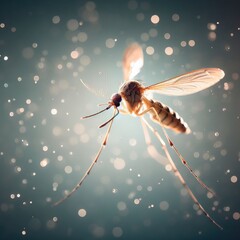 Macro background with mosquito - obrazy, fototapety, plakaty