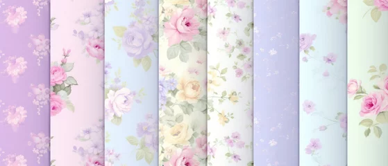 Foto op Canvas seamless pastel shabby chic pattern,  frandom floral  for fabric textile  © Klay