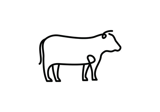 animal farm logo, cow pig chicken and cattle pen combination design vector illustration	
