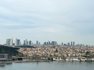 Fototapeta na wymiar View of the European part of Istanbul across the strait of the Golden Horn