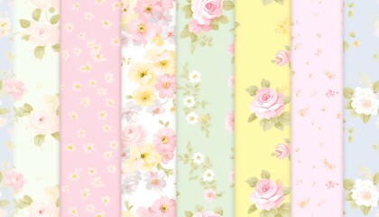 seamless pastel shabby chic pattern,  frandom floral  for fabric textile vintage design 