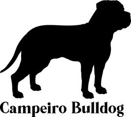 Campeiro Bulldog Dog silhouette dog breeds logo dog monogram logo dog face vector
SVG