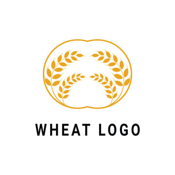 Circle wheat agriculture logo design creative idea	