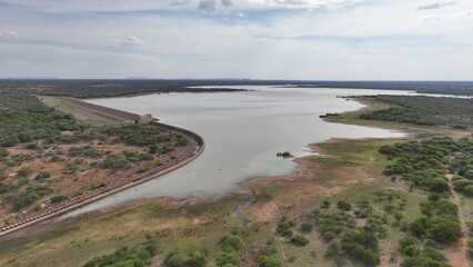 Bokaa dam aerial view, Botswana, Africa