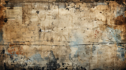 Antique Grunge Newspaper Paper, an Ideal Aged Texture for Historical Wallpaper Backgrounds.