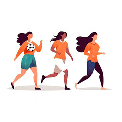 Women football soccer player kicking soccer ball vector tshirt design graffiti AI Generated