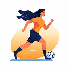 Women football soccer player kicking soccer ball vector tshirt design graffiti AI Generated