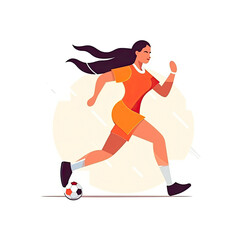 Women football soccer player kicking soccer ball vector tshirt design graffiti AI Generated