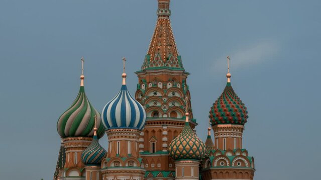 Hyper lapse St. Basil's Cathedral, Red Square of Moscow, Russia