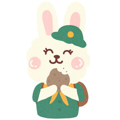 Girl Scout, Cartoon Animal Scout Costume, Cute Rabbit Scout Character