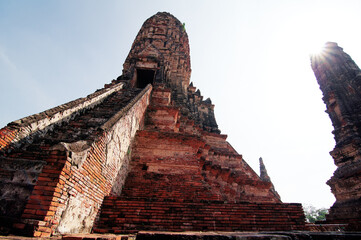 Wat chaiwattanaram in Ayuthaya, old temple and heritage pagoda in Thailand