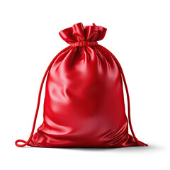Red gift sack. Cut out on transparent