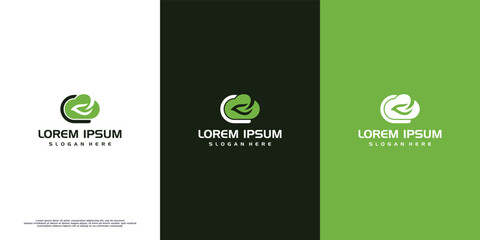 Cloud Leaf Logo Design Template.