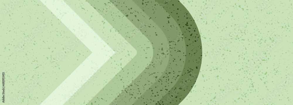 Poster geometric green retro texture vector background with various geometric shapes in 1970s style