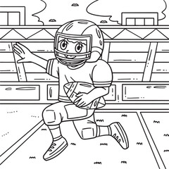American Football Player with Goal Line Coloring